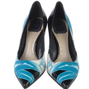 Dior Women's Teal and White Heels